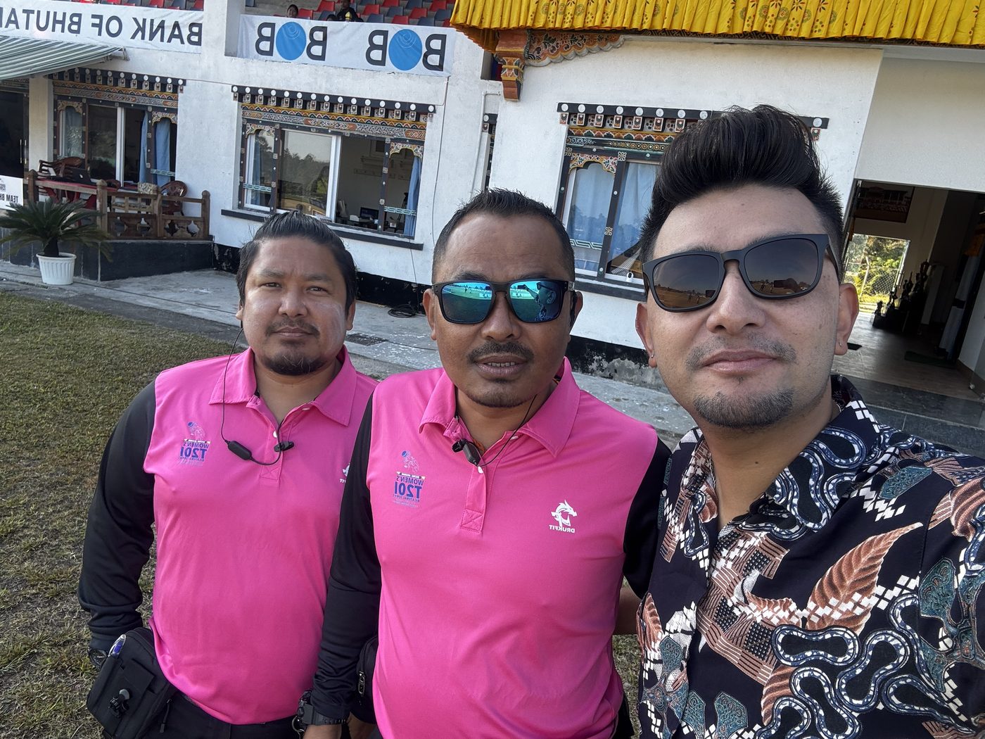 With the match officials, Women's T20I series
